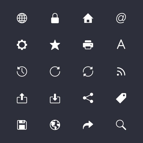 Simple Web Icons - Pictograms Royalty Free Vector Image
