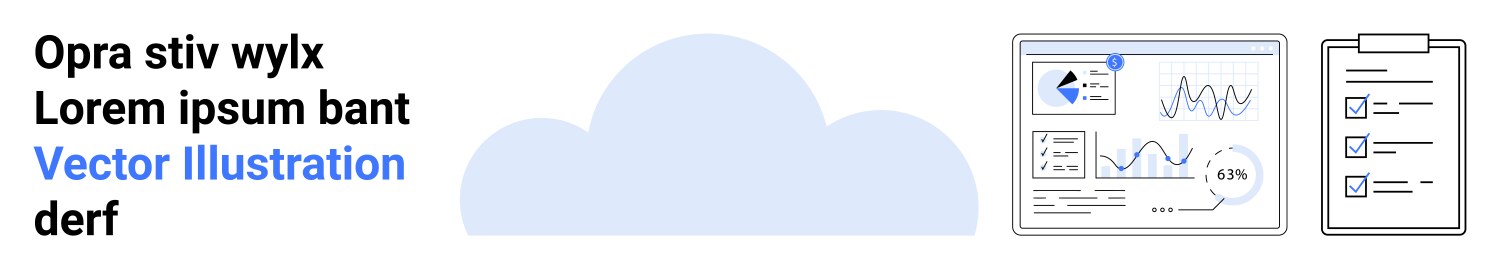 Cloud data visualization with analytics dashboard vector image