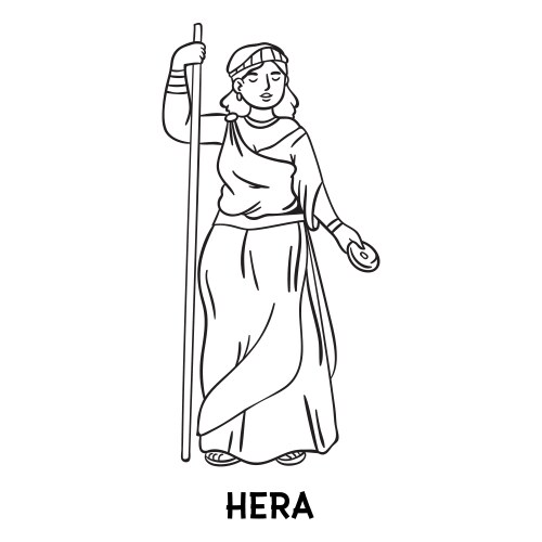 Hera hand drawn outline Vector Image