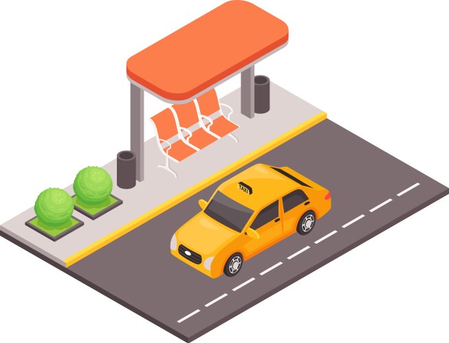 Public transport isometric icon vector image