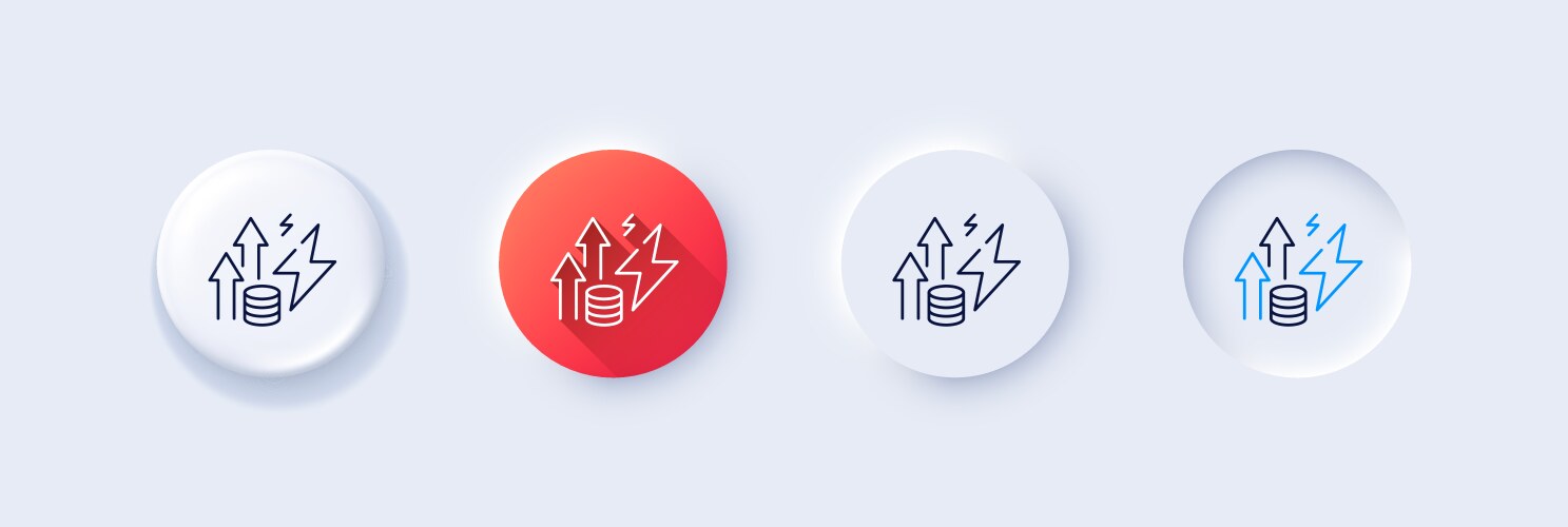 Inflation line icon growth or increase price sign Vector Image