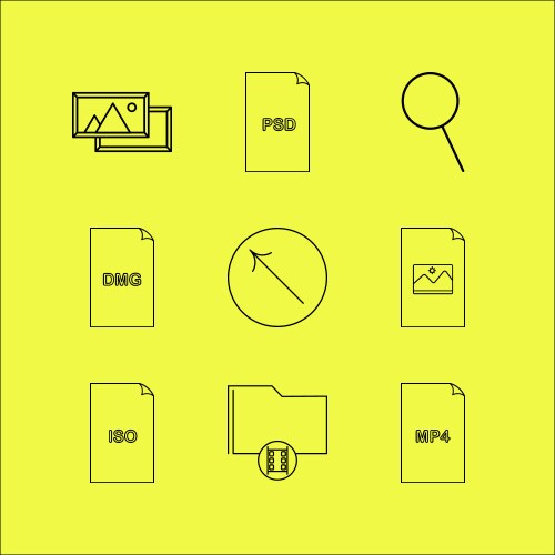 Files and folders linear icon set simple outline vektorbild