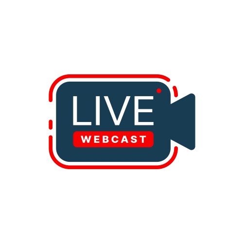 Red live button icon symbol social media Vector Image