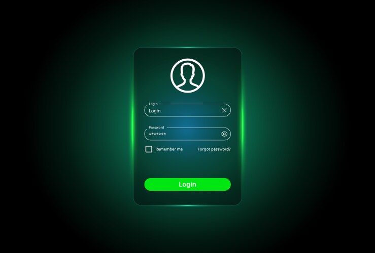 Website login page template design Royalty Free Vector Image