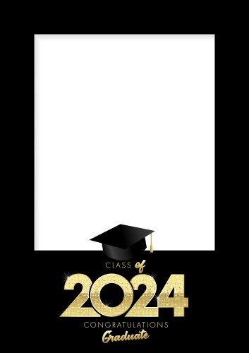 Graduation photo frame a4 class of 2024 Vector Image