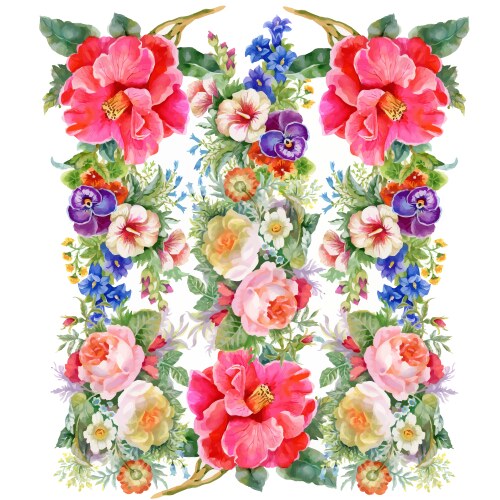 Floral background card watercolor Vector Image