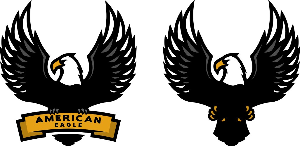 Black eagle symbol emblem Royalty Free Vector Image