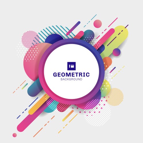 Abstract blue orange and red color geometric Vector Image