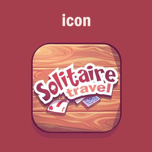 Background - icon solitaire travel with playing vector image