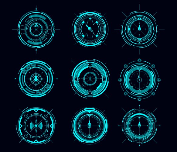 Touch hud interface set Royalty Free Vector Image