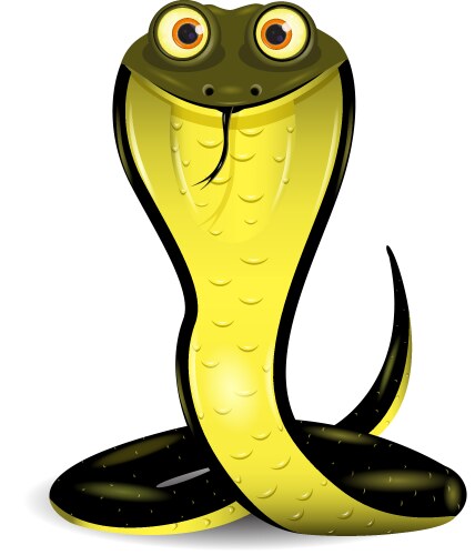 Cute green snake cartoon Royalty Free Vector Image
