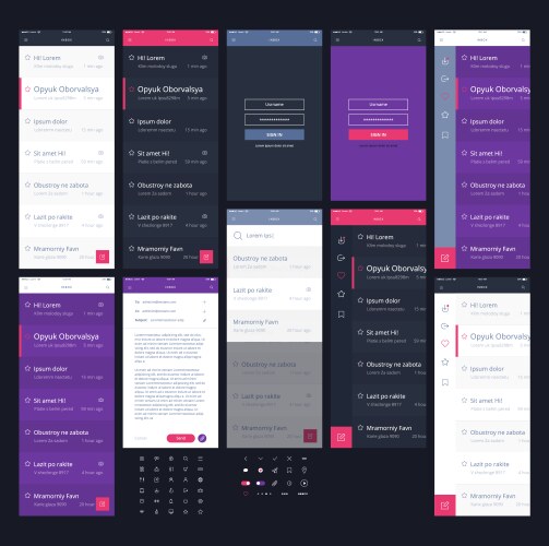 Ui ux mobile application interface design Vector Image