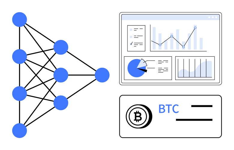 Neural network structure with data analytics vector image