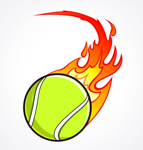 Flaming Tennis Ball Vector Image