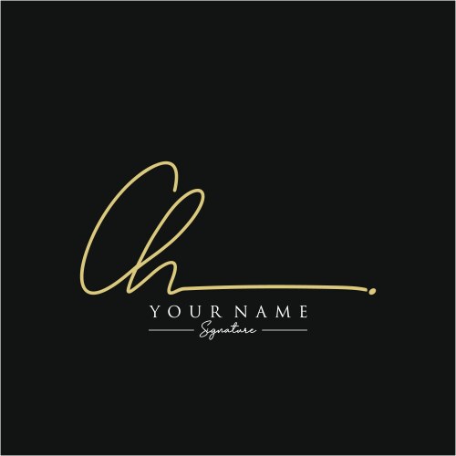 Letter ch signature logo template Vector Image