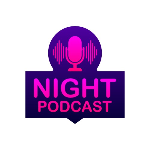 night podcast icon symbol in flat vector image