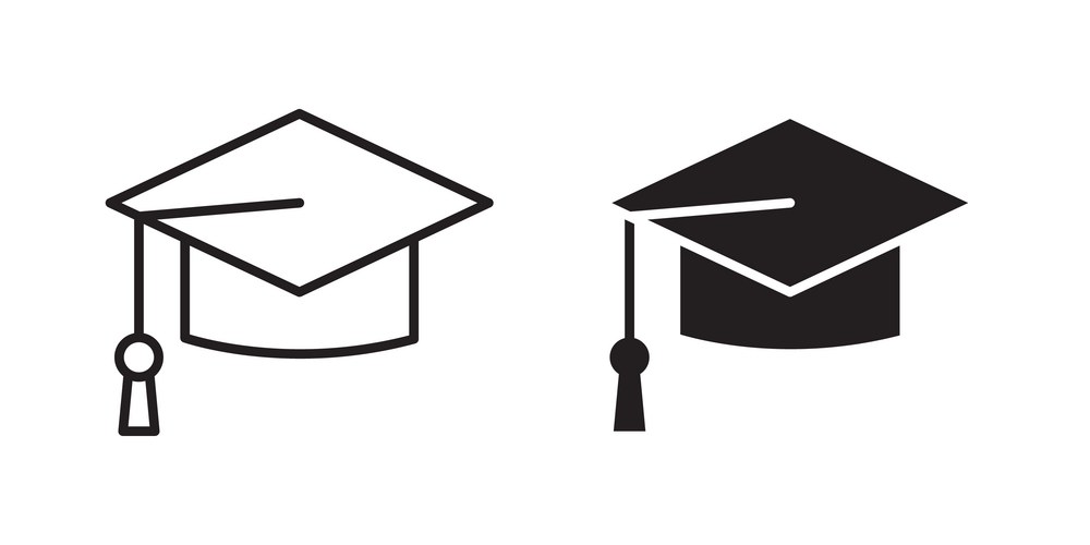 Graduation cap icon design elements Vector Image