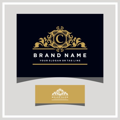 letter c logo design concept royal luxury gold vector image