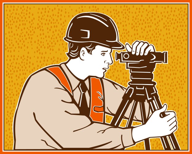 Surveyor geodetic civil engineer retro vector image