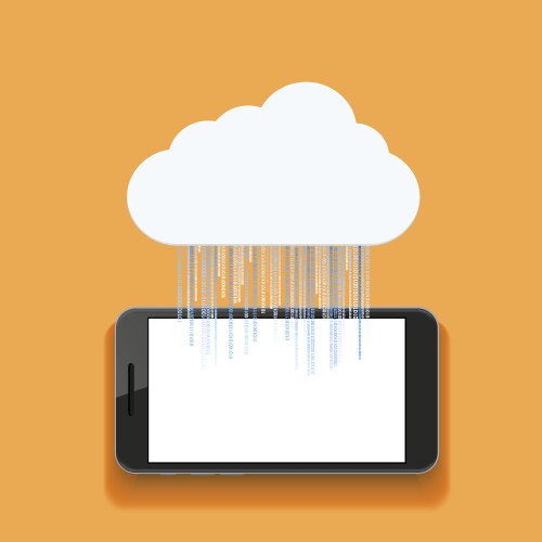 Modern smartphone with binary code vector image