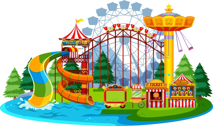 Isolated children in water park Royalty Free Vector Image