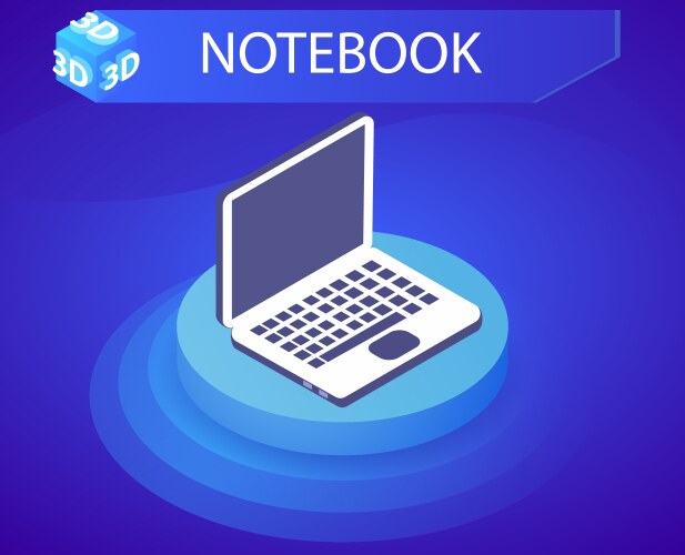 Notebook isometric design icon web 3d colorful vector image