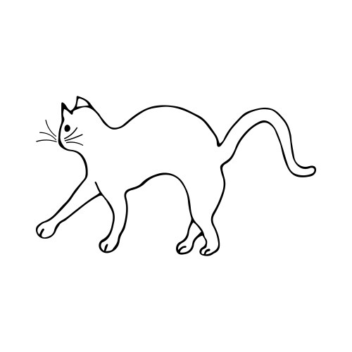 Arched Cat Doodle Vector Image