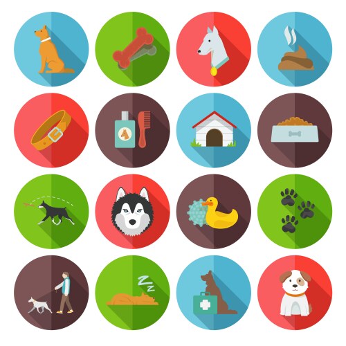 Hand drawn cute dog face characters set Royalty Free Vector