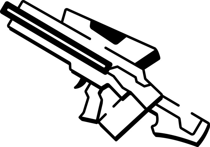 A hand drawn style icon showing laser shotgun Vector Image