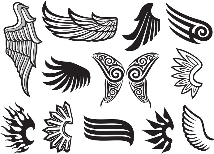 Wing Symbol Collection Vector Image