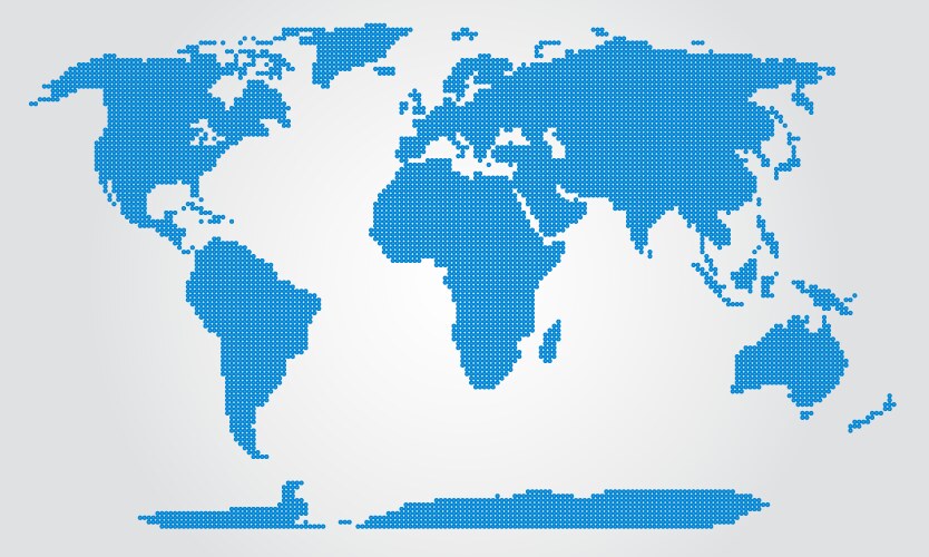 World map in blue color on white background high Vector Image