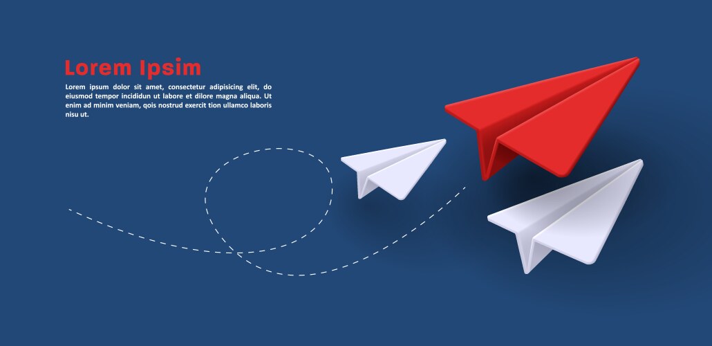 Red paper plane symbol message sending with white vector image