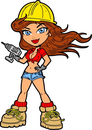 sexy girl construction worker vector