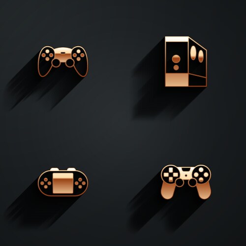 Set game controller or joystick case of computer vector image