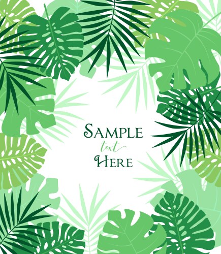 Tropical Palm Leaf Pattern Vector Image