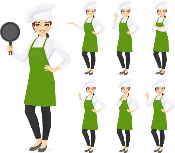 woman chef vector image