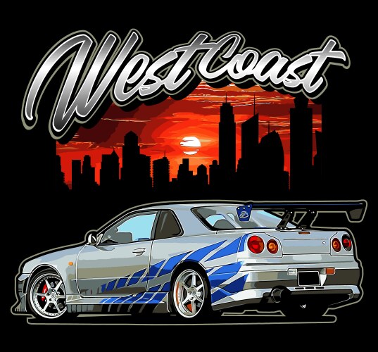 JDM Car Template - Racing Style Royalty Free Vector Image