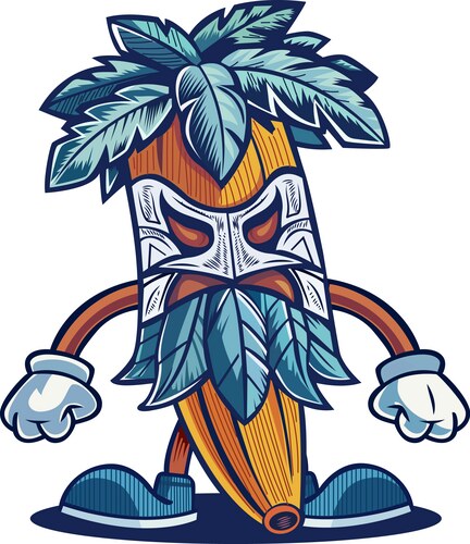 Tribal Banana Character Vector Image