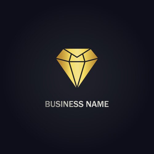 Diamond shape gold logo – Royalty-Free Vector | VectorStock