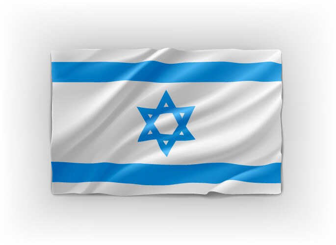 White and blue flag of israel 3d object isolated vector image