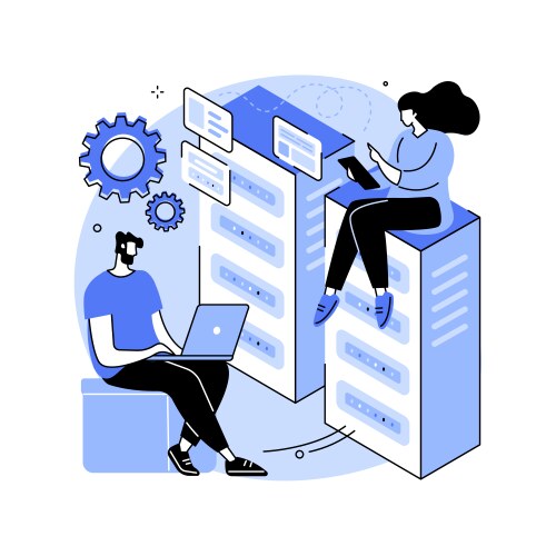 Php and mysql development abstract concept vektorbild