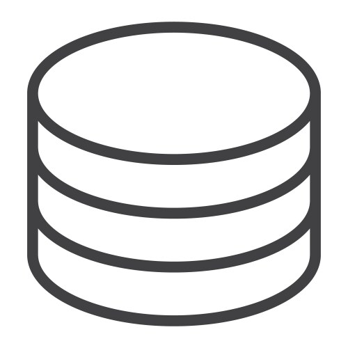 Data storage line icon web and mobile database vector image