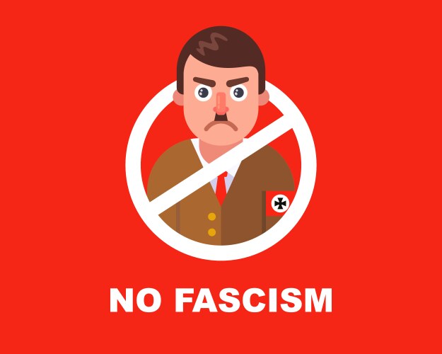 round stop sign fascism hitler is banned vector image