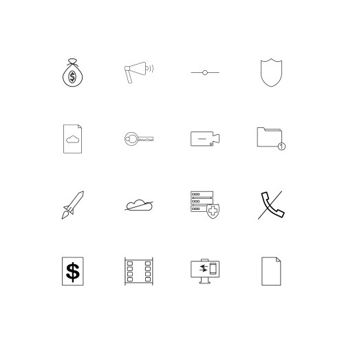 Web and text simple linear icons set outlined vector image
