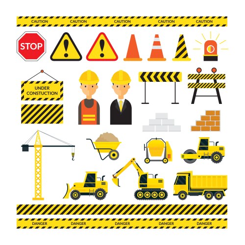 Construction label Royalty Free Vector Image - VectorStock