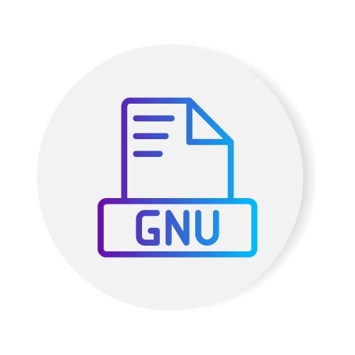 Gnu document format file icon with gradient vector image