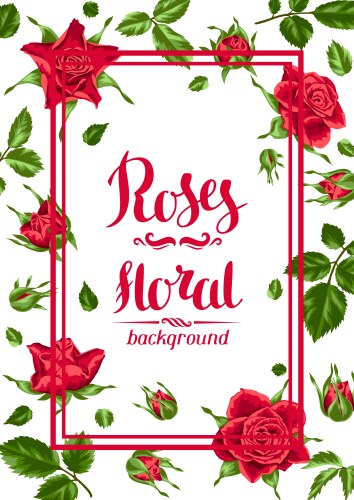 Invitation card with red roses beautiful Vector Image
