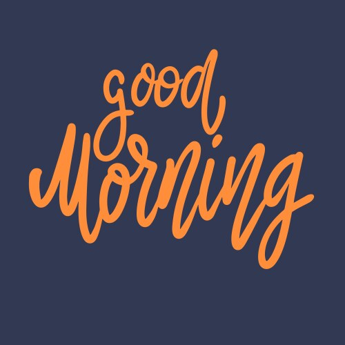 Good morning lettering phrase for postcard banner vector image