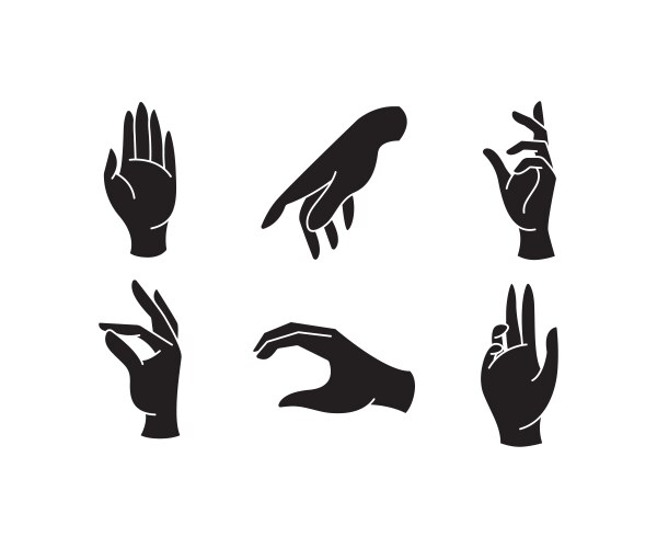 Hand gestures set Royalty Free Vector Image - VectorStock