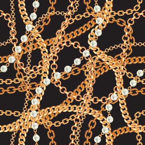 Gold chains snake skin seamless pattern Royalty Free Vector